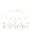 Bezel Set Diamond Charm Anklet