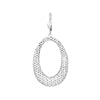 Plated Sterling Silver Open Oval Dangle Earrings