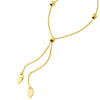 Split Chain Bead/Marquise Lariat Necklace