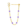 6 Beads Lilac Enamel Front to Back Earrings