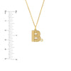 Block Lined Initial 'B' with Diamond Necklace