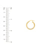 15mm Triangle Tube Hammered Round Hoop Earrings