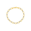 Two-Tone Flat Oval Link Bracelet