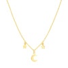 Crescent Moon and Star Drops Necklace
