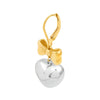 Two Tone Heart Bow Dangle Earrings