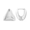 Sterling Silver Triangular Puff Hoop Earrings