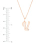 Script 'V' with Diamond Bezel Necklace