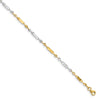 14K Two-tone Polished Twisted Link Anklet