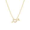 Mini CZ Heart and Arrow Adjustable Necklace