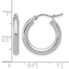 10K White Gold Polished Hinged Hoop Earrings
