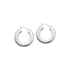 Sterling Silver Ribbed Hoop Earrings