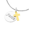Sterling Silver Faith Disc Necklace with Cross