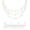 Tri-Color Bib Necklace with Diamond-Cut Beads