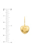 Puffed Heart Fish Hook Earrings