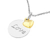 Sterling Silver Love Disc Necklace with Heart