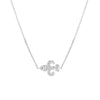 Sideways Mini CZ Fleur-de-Lis Necklace