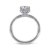14K White Gold Hidden Halo Oval Diamond Engagement Ring