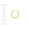 2 X 15mm Braided Hoop Earrings