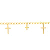 Cross Dangles Curb Chain Adj. Bracelet
