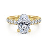 14K Yellow Gold Oval Diamond Engagement Ring
