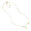 Solitaire Diamond Cross Necklace with Puff Heart Charm