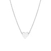 Plated Sterling Silver Polished Heart Necklace