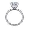 14K White Gold Round Hidden Halo Diamond Engagement Ring