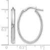 14K White Gold Polished Oval Hoop Earrings