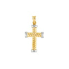 Two-Tone Twisted Rope Cross Pendant