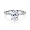 14K White Gold Oval Diamond Engagement Ring