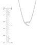 Sideways Mini CZ Wishbone Necklace