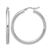 10K White Gold Polished Hinged Hoop Earrings