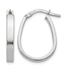 14K White Gold Polished U-Shape Hoop Earrings