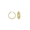 3mm x 20mm Diamond-Cut Hoop Earrings