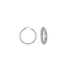 3mm x 20mm Diamond-Cut Hoop Earrings
