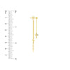 Front and Back Fluted Cross Earrings
