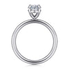 14K White Gold Oval Solitaire Diamond Engagement Ring