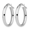 14K White Gold Polished Oval Hoop Earrings