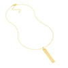 Vertical Engravable Bar Adj. Necklace