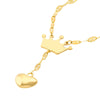 Puffed Crown &amp; Heart Drop Baby Necklace