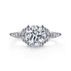 Vintage Inspired 14K White Gold Round Diamond Engagement Ring