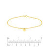 2.0mm Beaded Chain with Dangle Heart Bracelet