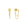 Diamond-Cut Bead Chain Duo Huggie Earrings