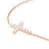 Sideways Mini CZ Cross Adjustable Necklace