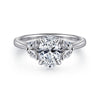 14K White Gold Oval Diamond Engagement Ring