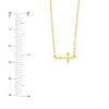 Puffy East West Cross Pendant Necklace