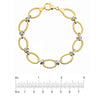 Two-Tone Textured Open Oval Link Bracelet