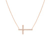Sideways Cross Necklace with 1/5tcw Diamond
