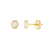 Mother of Pearl Enamel Hexagon Stud Earrings