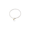 Sterling Silver Mom Bangle with Heart Dangle